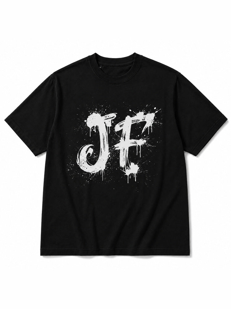 "JF" Graffiti-Style Oversized T-Shirt