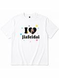 "I Love Jiafei" Y2K-Style Oversized T-Shirt