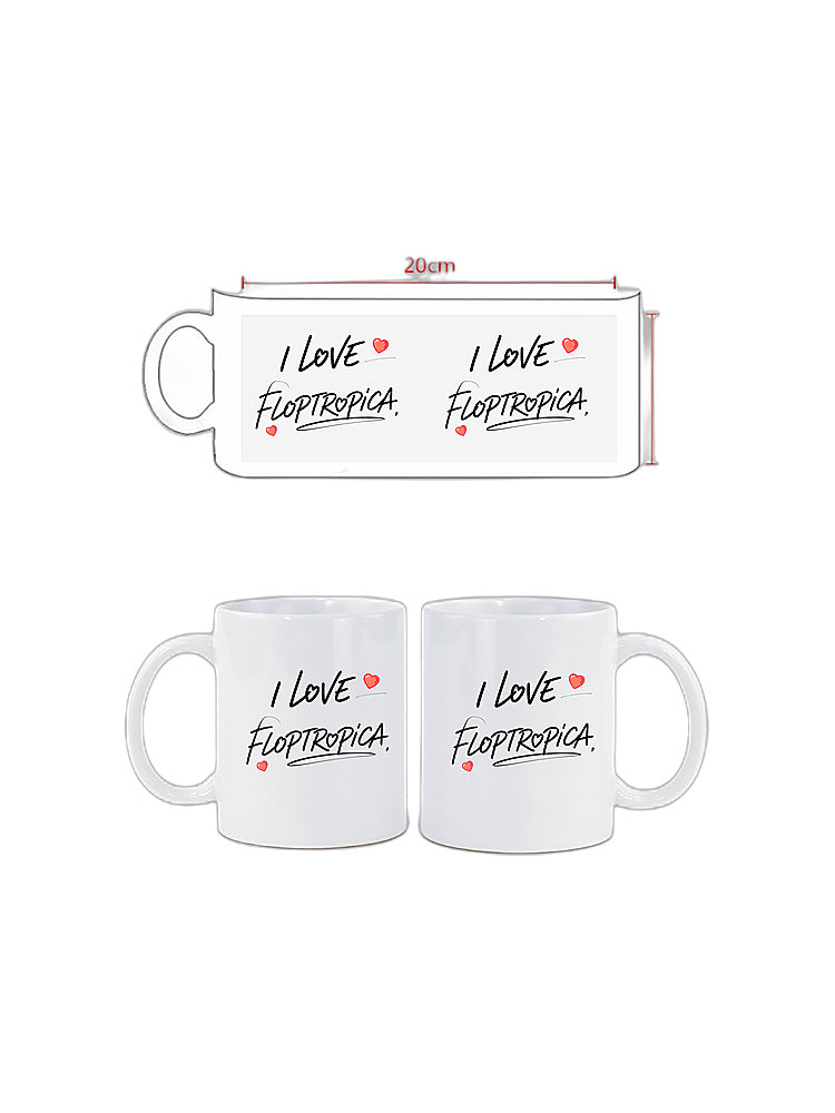 Jiafei Floptropica Fan Coffee Mug (Pink & White)