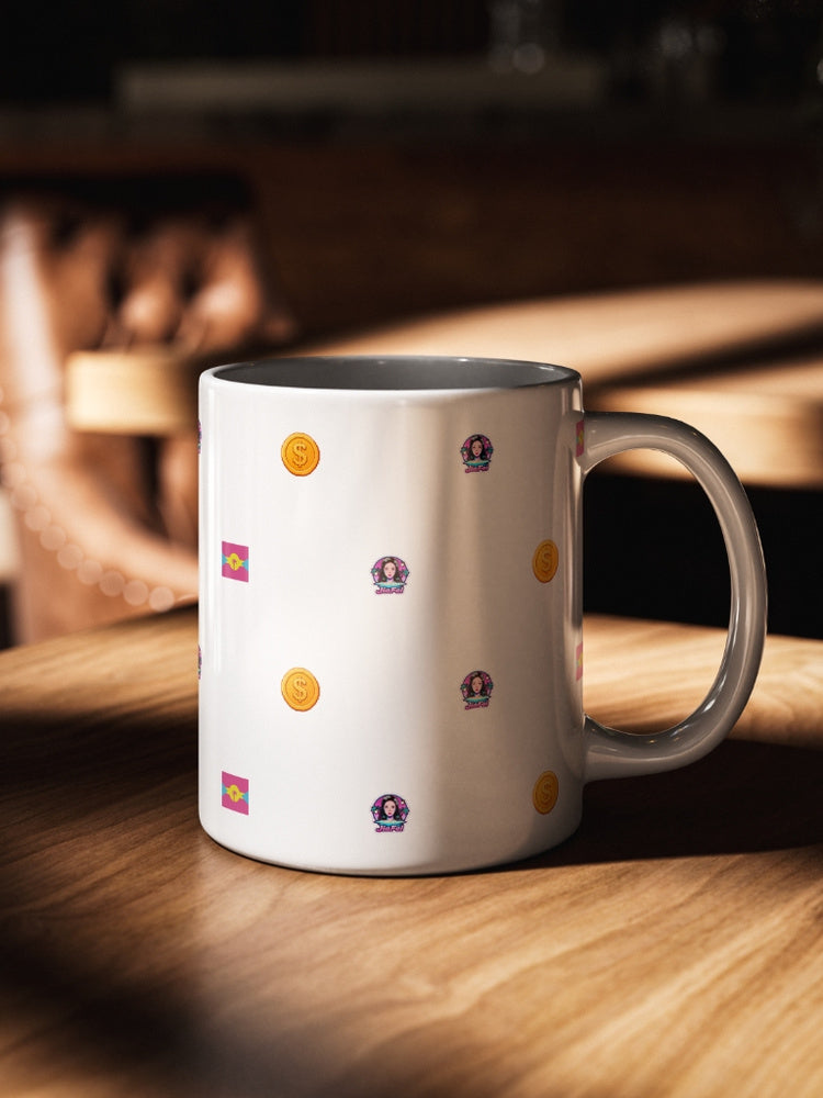 Jiafei All-Over Print White Ceramic Mug