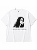 JIAFEI “I Left My Heart In Flop Island” Portrait Graphic Oversized T-Shirt