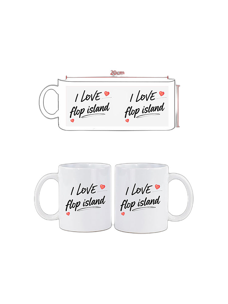 Jiafei I Love Flop Island Pink Metallic Mug