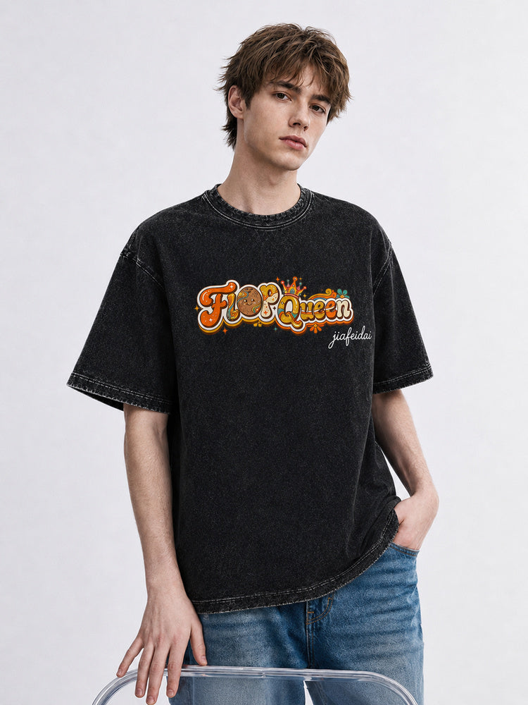 "Flop Queen" Retro Groovy Oversized T-Shirt