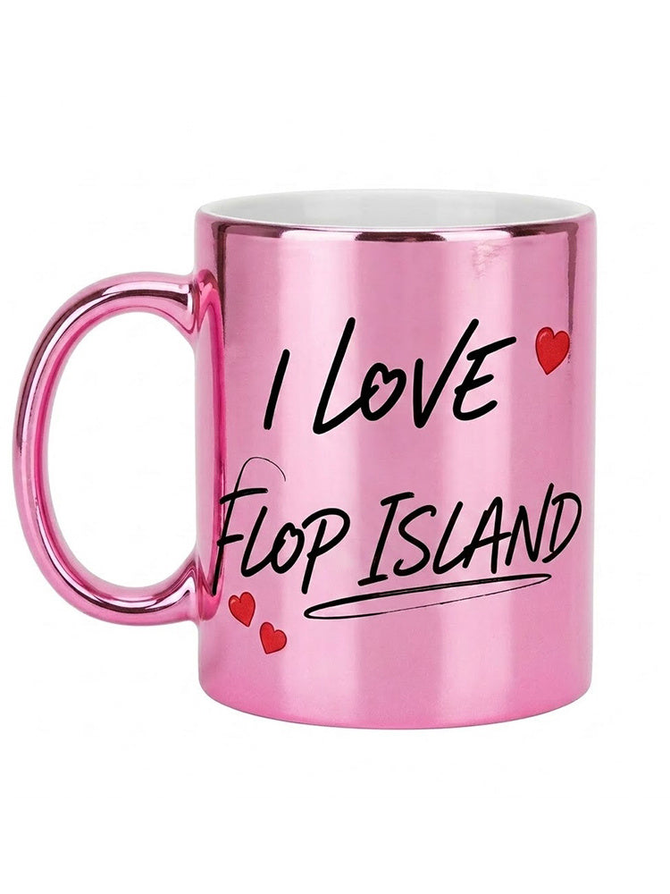 Jiafei I Love Flop Island Pink Metallic Mug
