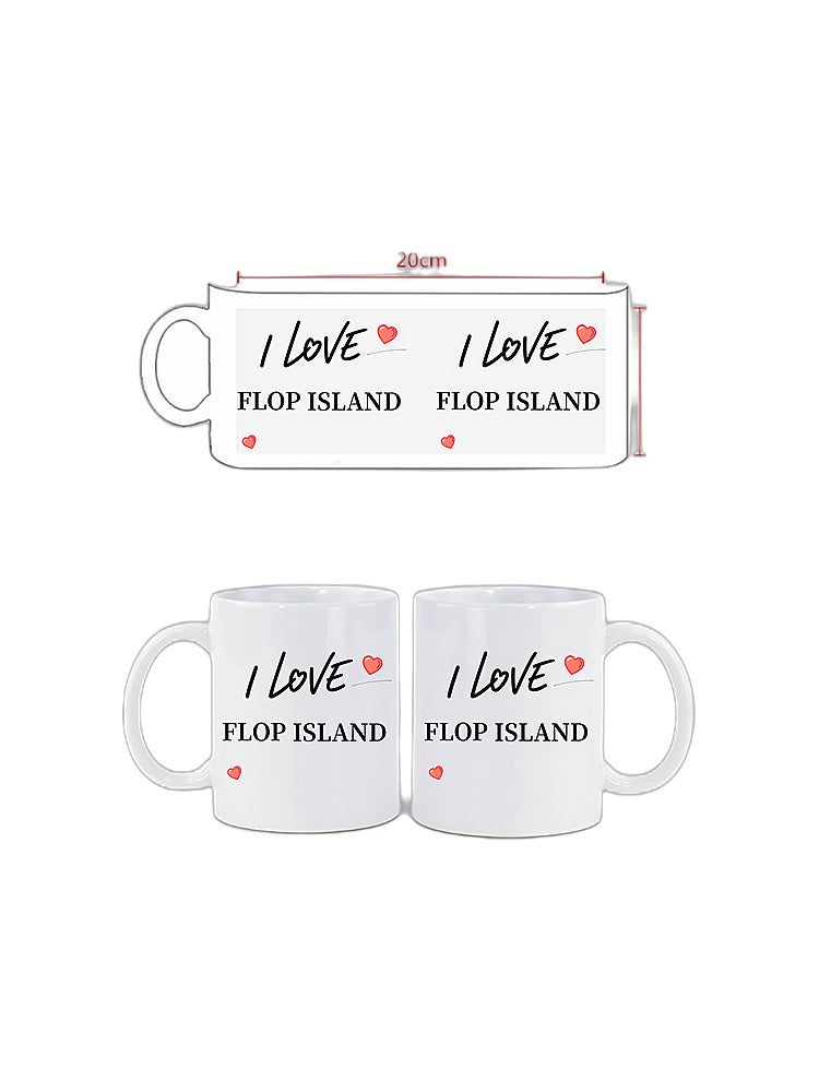 Jiafei "I Love Flop Island" Silver Metallic Mug