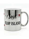 Jiafei "I Love Flop Island" Silver Metallic Mug