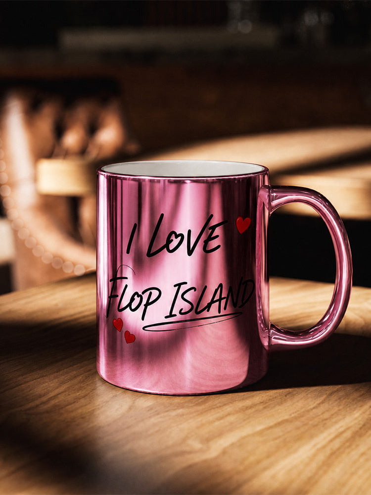 Jiafei I Love Flop Island Pink Metallic Mug
