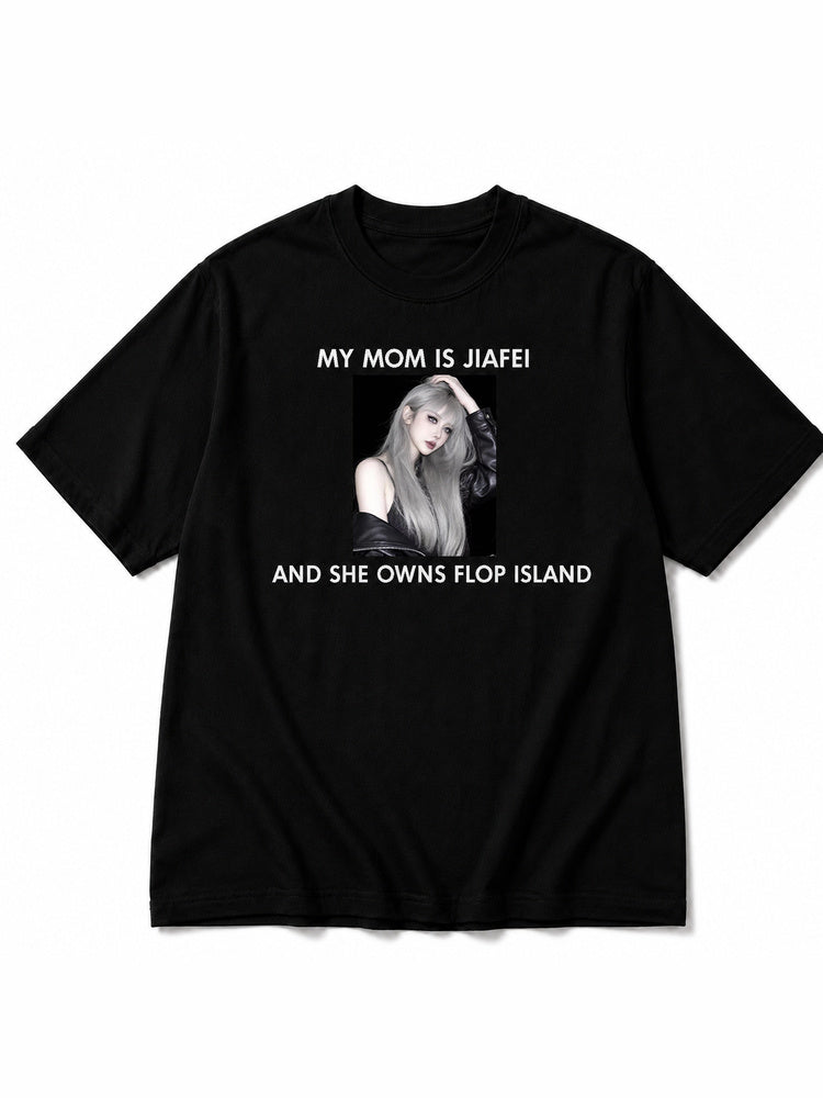 "My Mom Is Jiafei" Oversized Graphic T-Shirt