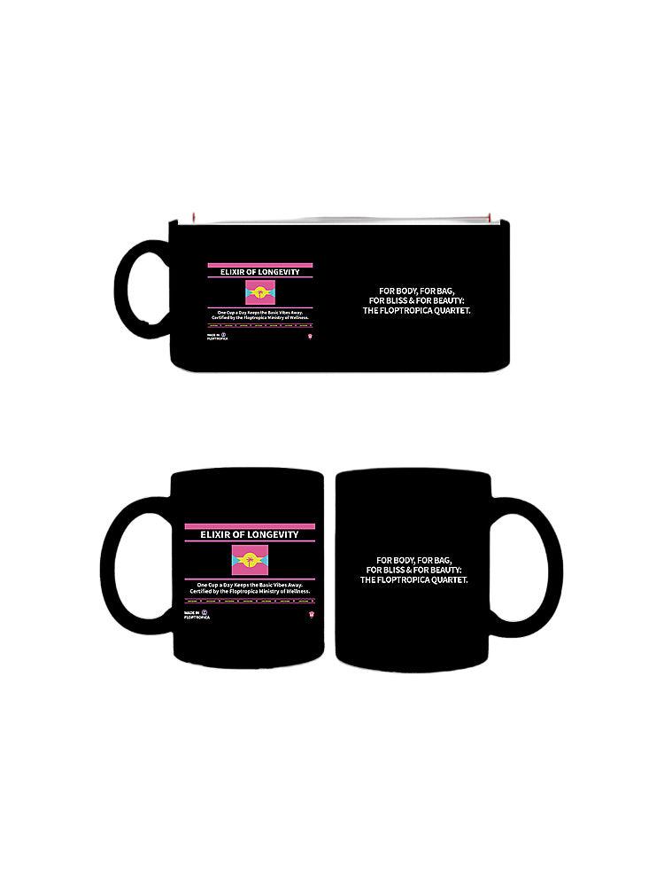 Jiafei Elixir of Longevity Floptropica Black Ceramic Mug
