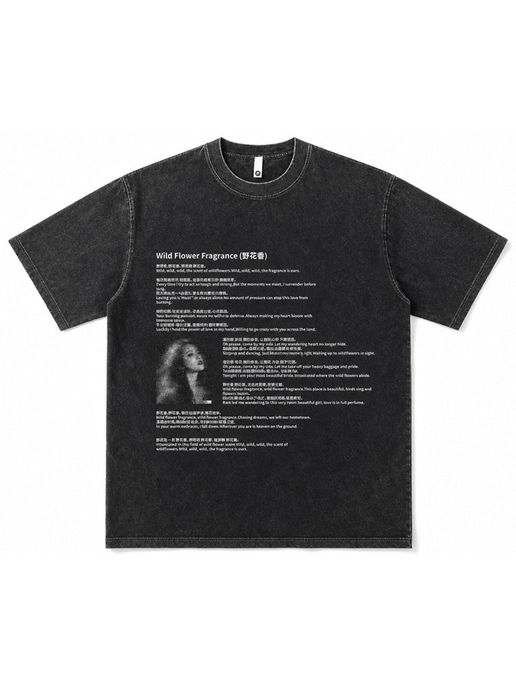 Jiafei "Wild Flower Fragrance" Lyrics Oversized T-Shirt