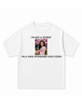 JIAFEI “I'M NOT A TOURIST, I'M A JIAFEI SPONSORED FLOP CITIZEN” Graphic Oversized T-Shirt