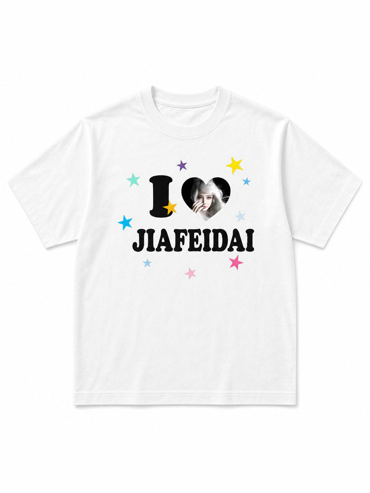 "I Love JIAFEIDAI" Oversized Graphic T-Shirt