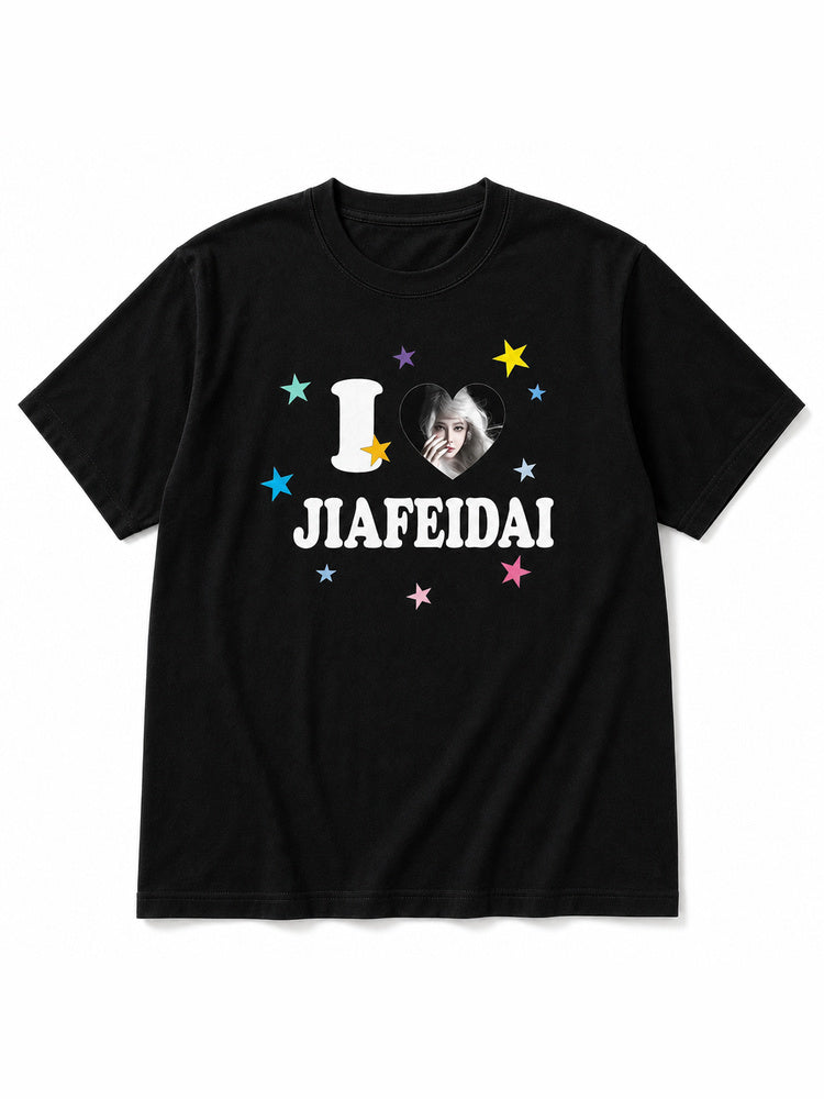"I Love JIAFEIDAI" Oversized Graphic T-Shirt