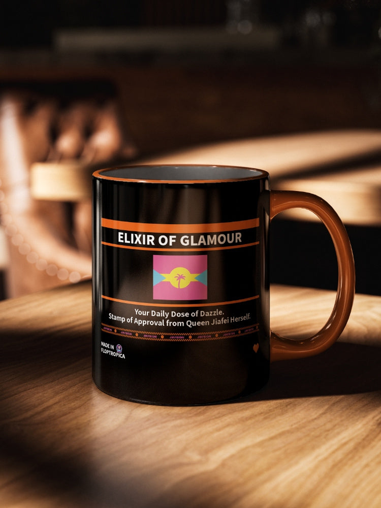 Jiafei "Elixir of Glamour" Black Mug with Orange Handle