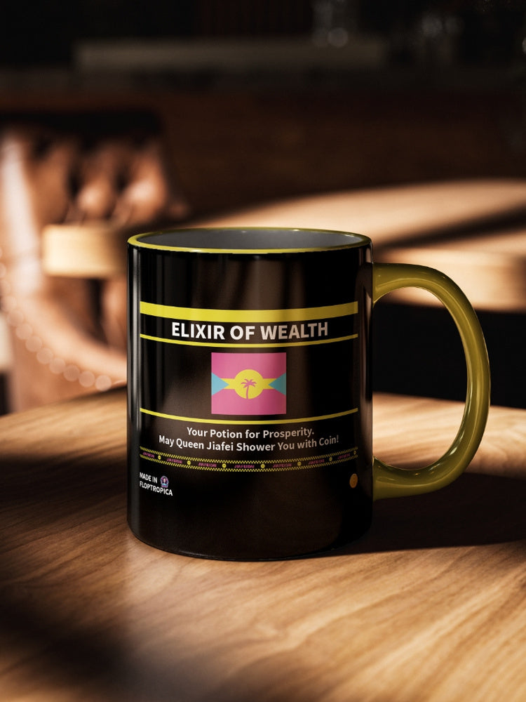 Jiafei Elixir of Wealth Floptropica Black Ceramic Mug