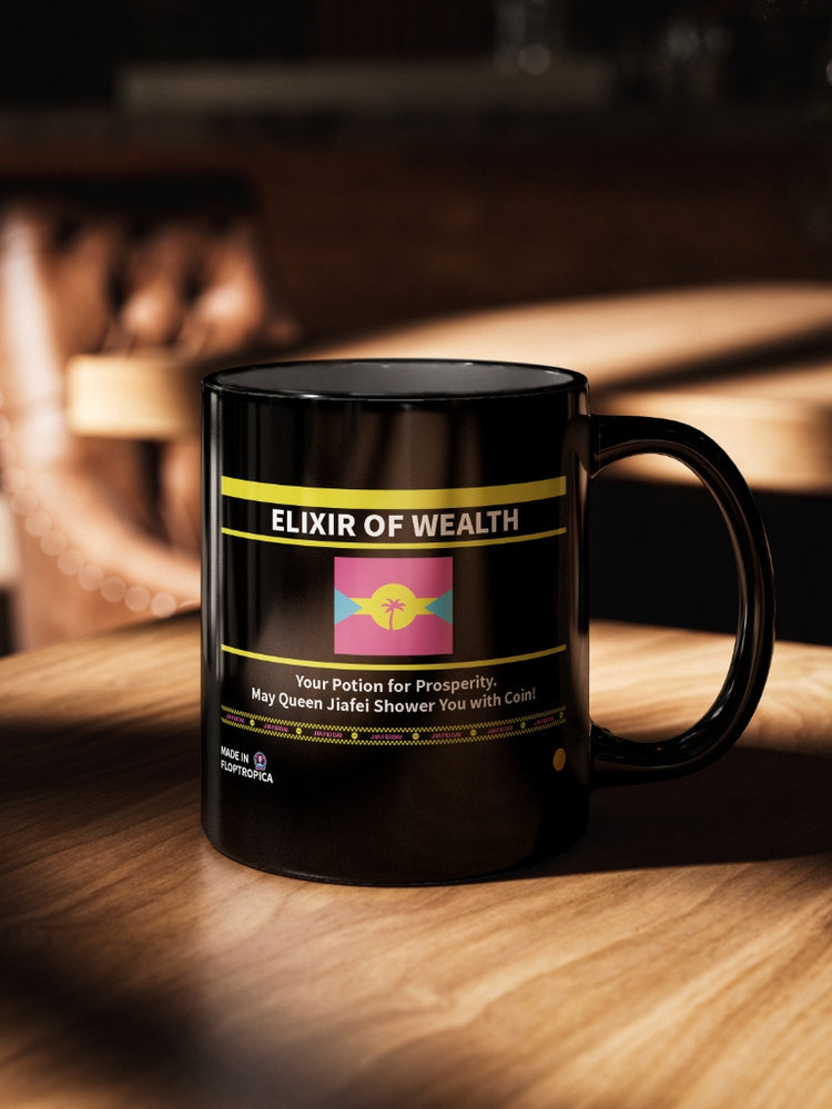 Jiafei Elixir of Wealth Floptropica All Black Ceramic Coffee Mug