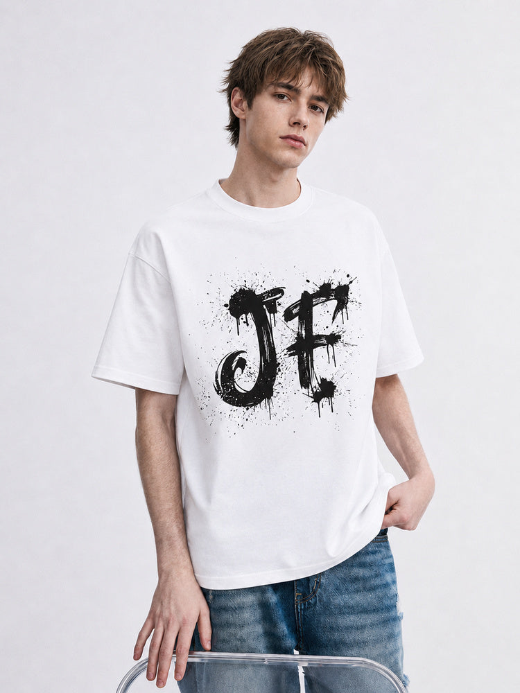 "JF" Graffiti-Style Oversized T-Shirt