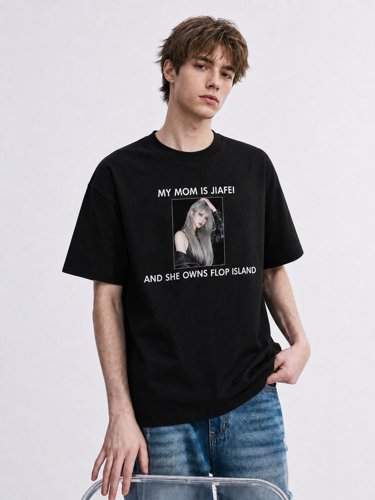 "My Mom Is Jiafei" Oversized Graphic T-Shirt