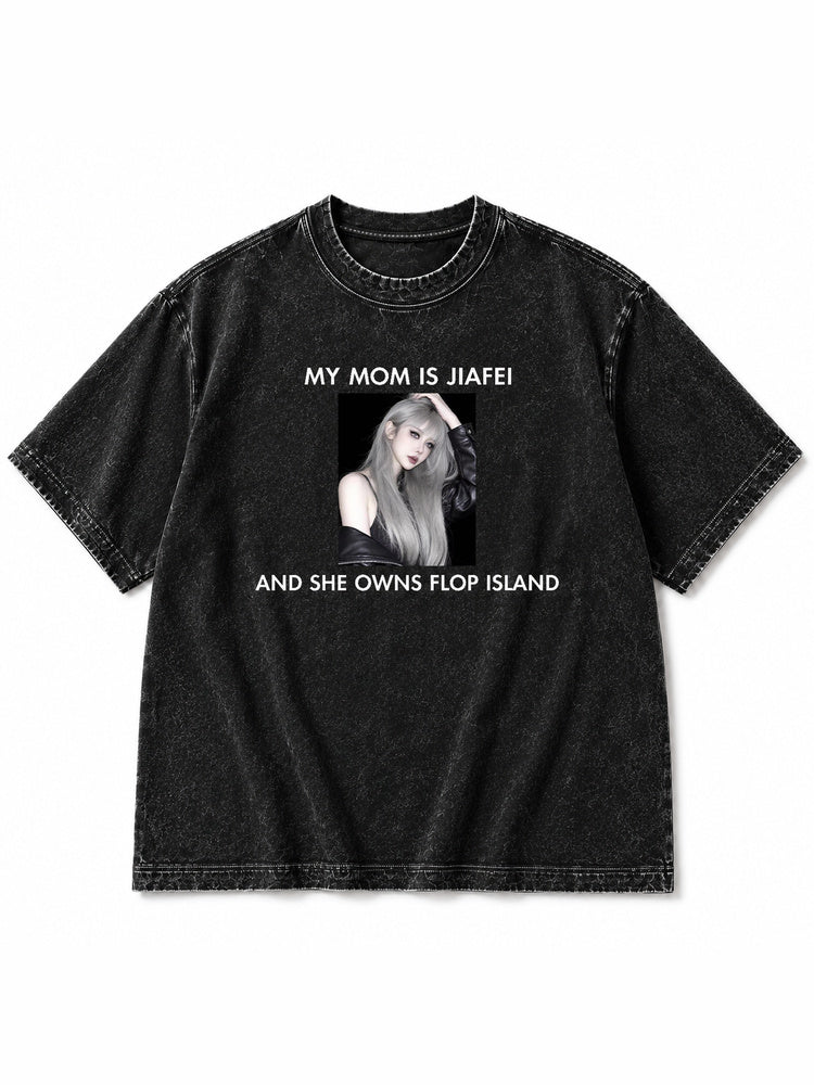 "My Mom Is Jiafei" Oversized Graphic T-Shirt