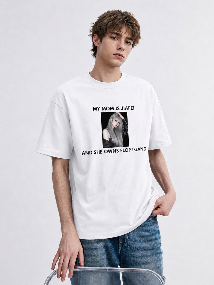 "My Mom Is Jiafei" Oversized Graphic T-Shirt