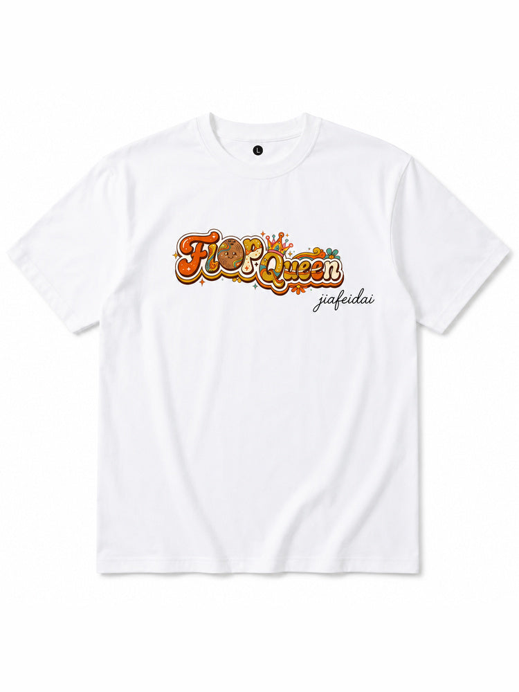 "Flop Queen" Retro Groovy Oversized T-Shirt