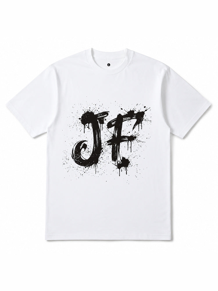 "JF" Graffiti-Style Oversized T-Shirt