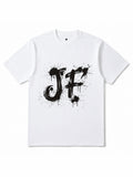 "JF" Graffiti-Style Oversized T-Shirt