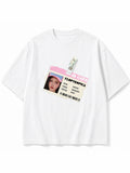 JIAFEI Floptropica Id Card Graphic Oversized T-Shirt