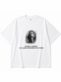 JIAFEI I’m Not A Tourist Flop Citizen Graphic Oversized T-Shirt