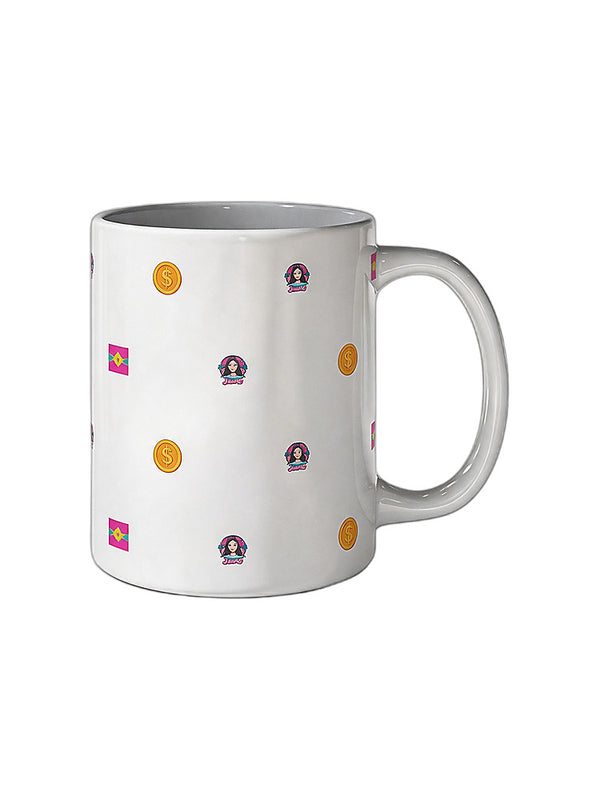 Jiafei All-Over Print White Ceramic Mug