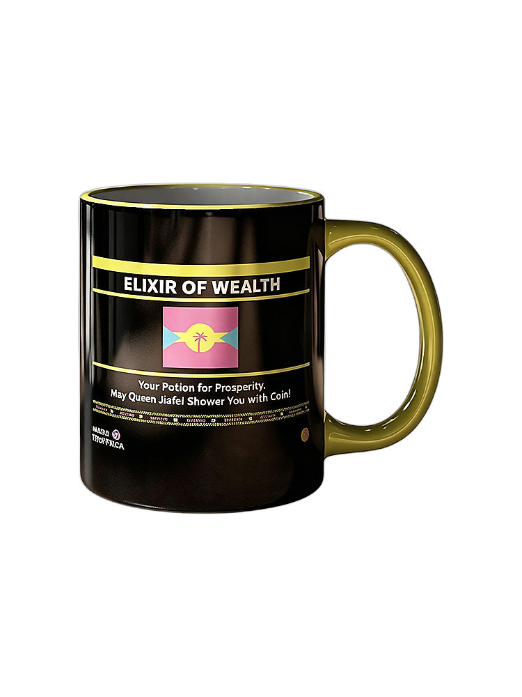 Jiafei Elixir of Wealth Floptropica Black Ceramic Mug