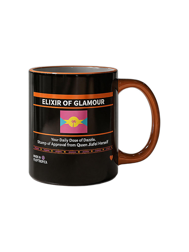 Jiafei "Elixir of Glamour" Black Mug with Orange Handle